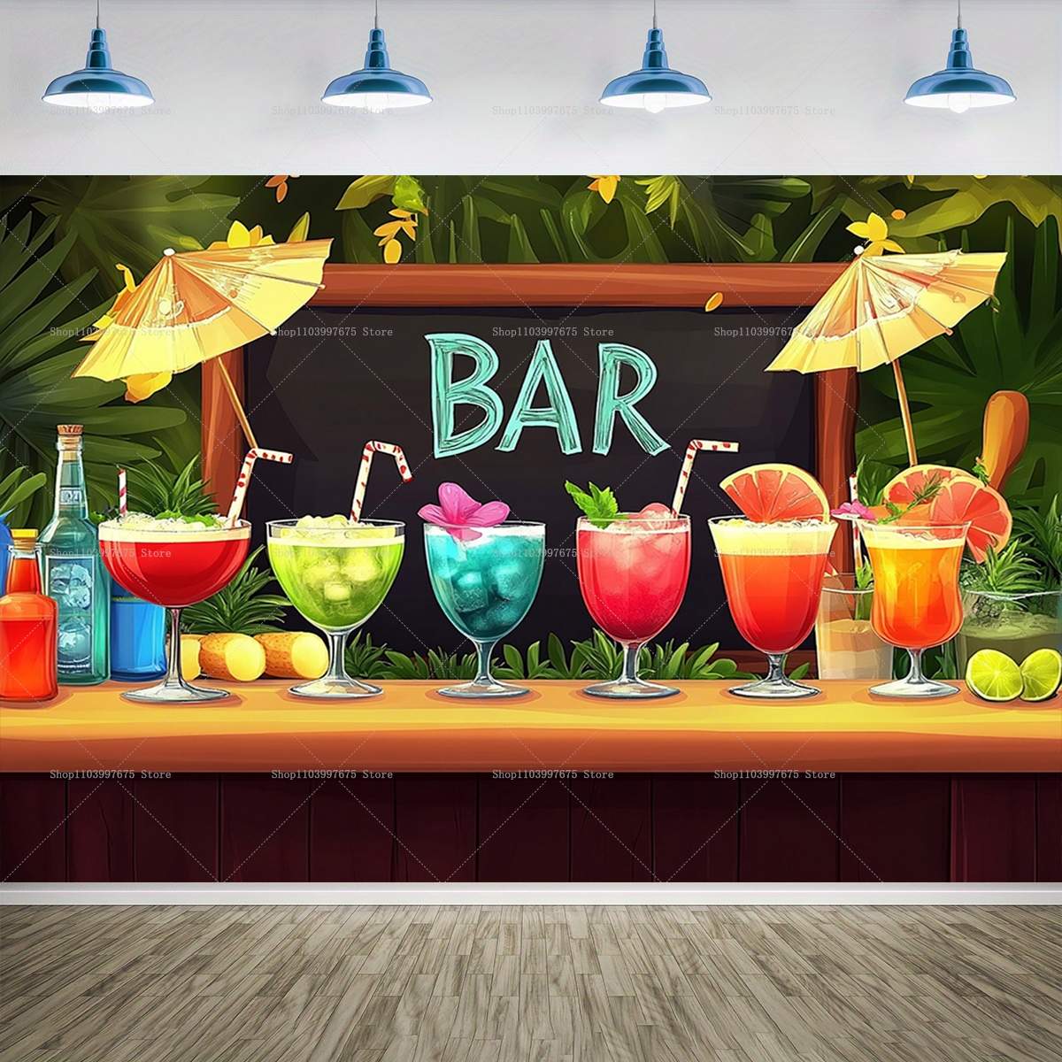 Photography Zebra - Beach Tiki Bar Alcoholic Cocktails Long