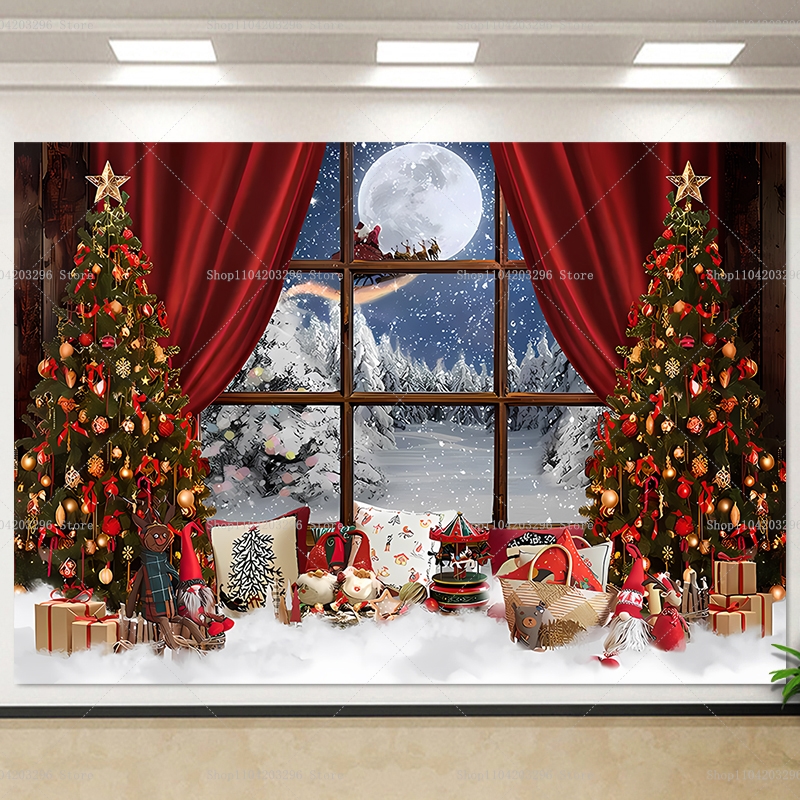 Christmas Tree Party Backdrop  - مراجعة Photography Zebra وسعره