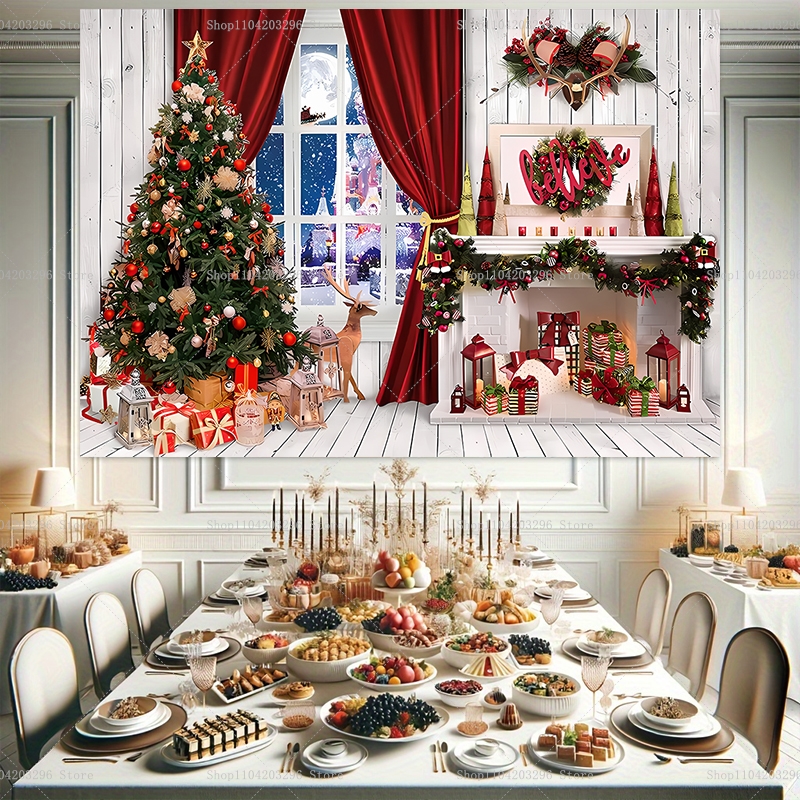 Christmas Tree Party Backdrop  - مراجعة Photography Zebra وسعره