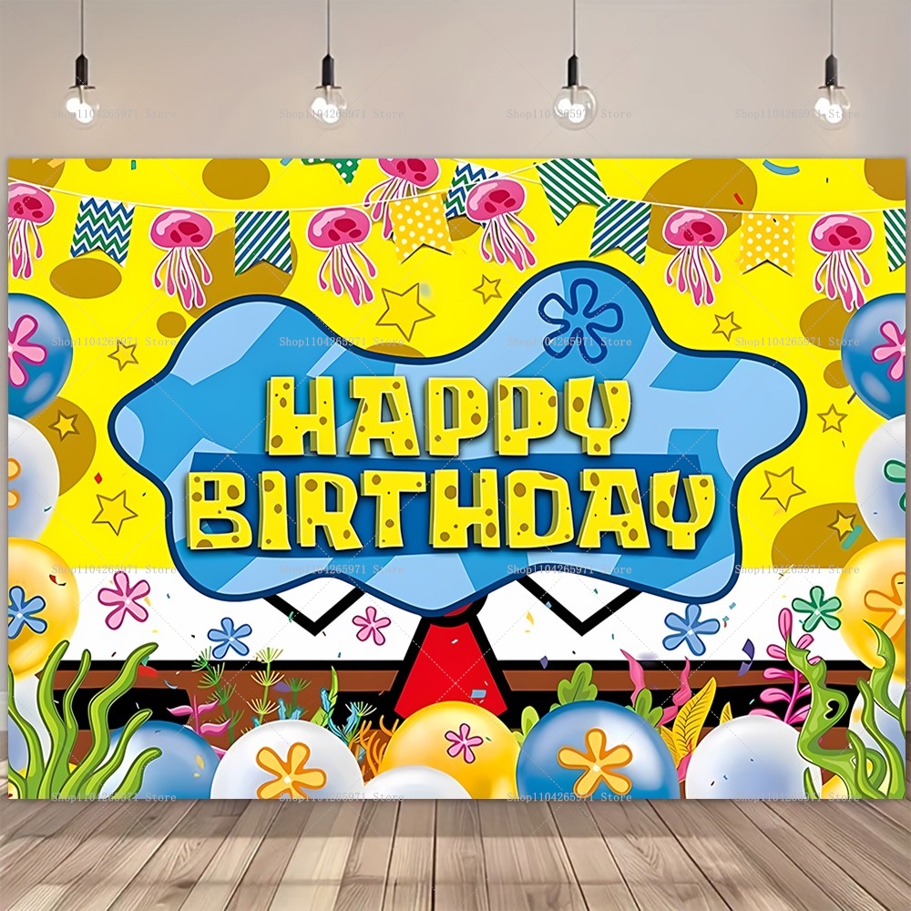 SpongeBob Party Backdrop Banne - مراجعة Photography Sport وسعره