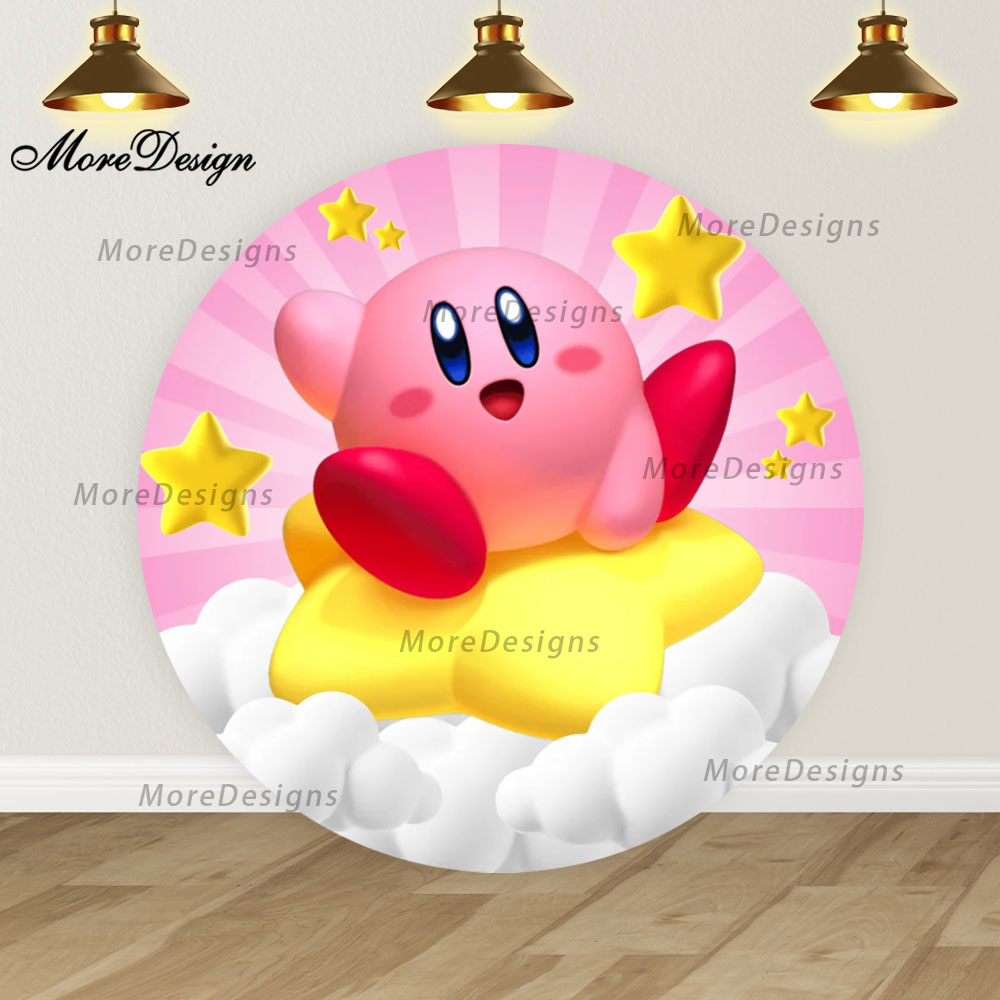 Cartoon Star Kirby Round Backd - مراجعة Photography Sport وسعره