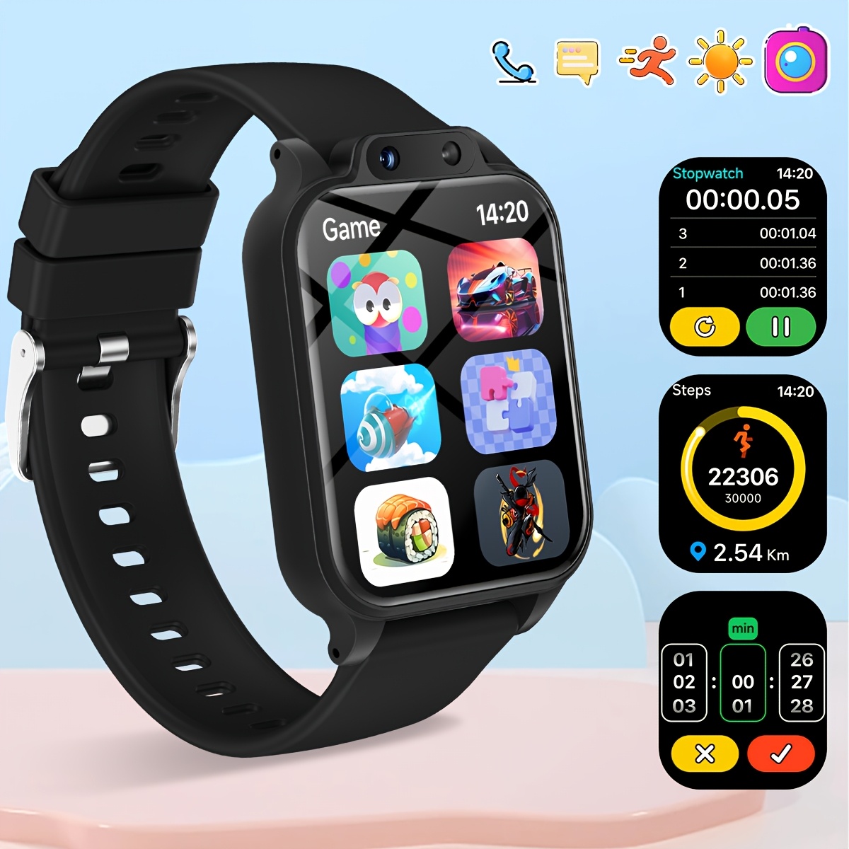 Youngsters's Smart Watch with  - مراجعة Photography Game وسعره