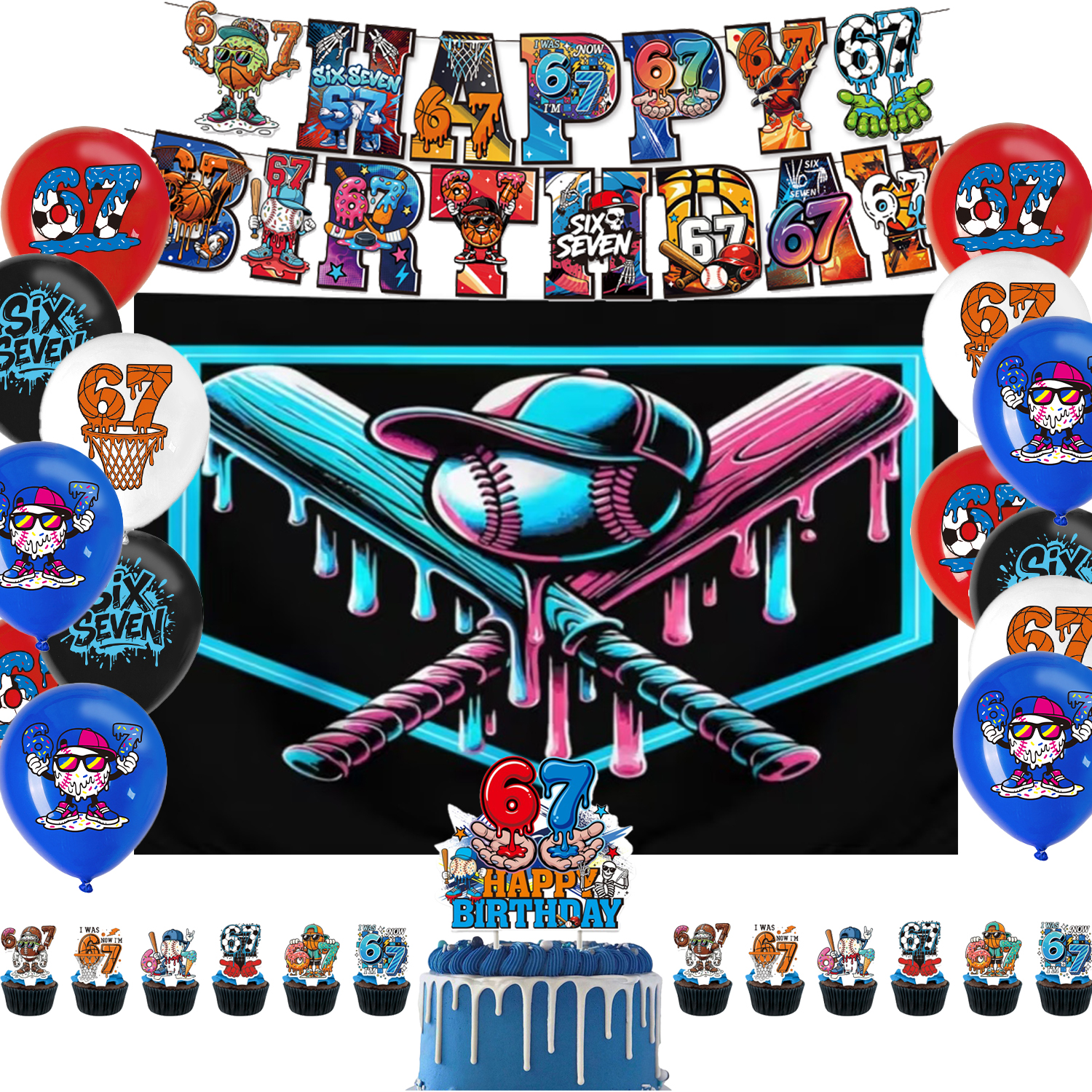 67 Baseball Ice Cream Theme Pa - مراجعة Photography Sport وسعره